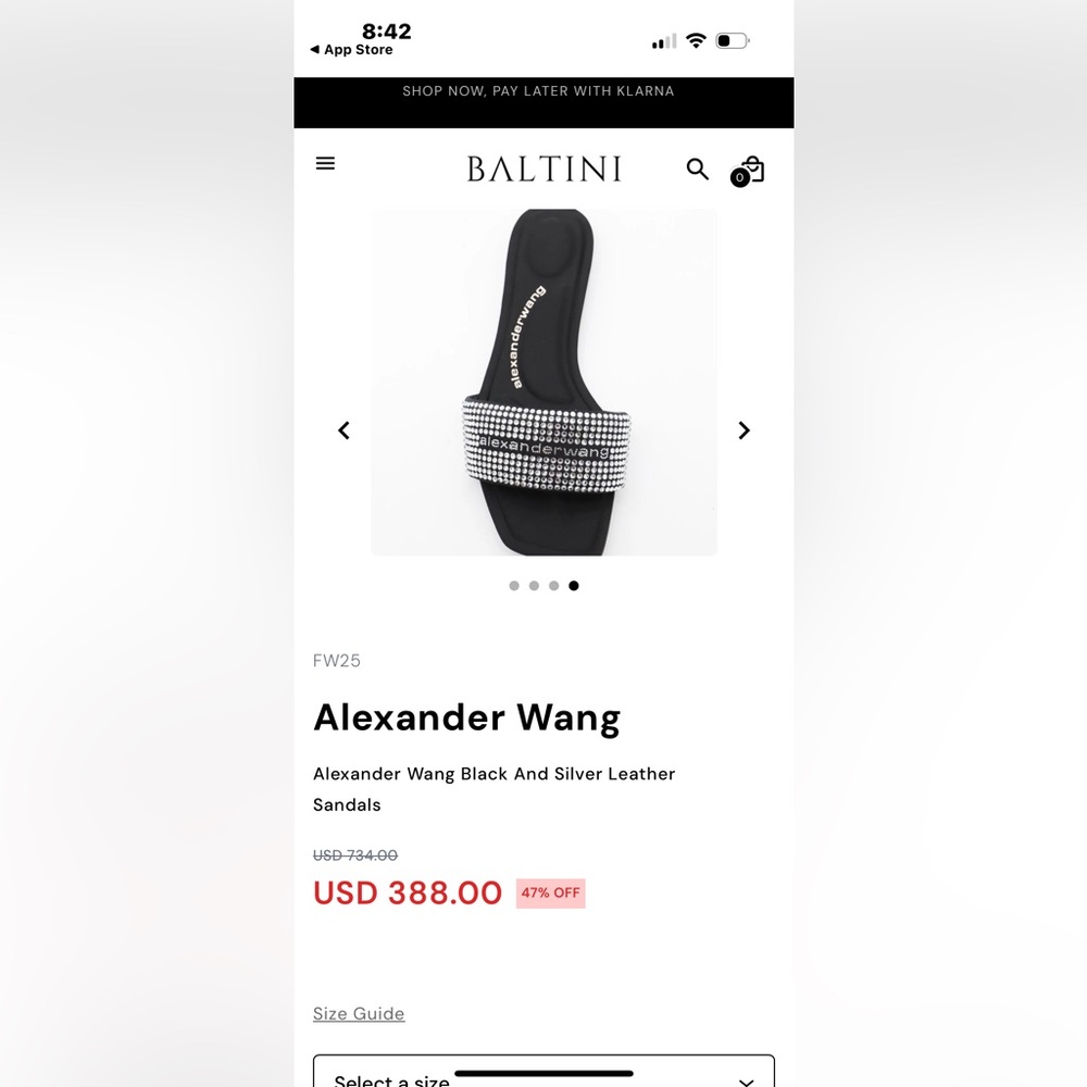 Alexander Wang Black and Silver Embellished Slides